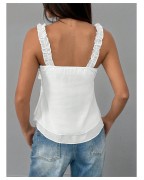 Women's Ruffle Lace Trim Vest