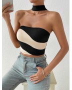 Women's Colorblock Backless Sleeveless Tank Top