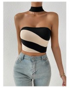 Women's Colorblock Backless Sleeveless Tank Top
