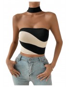 Women's Colorblock Backless Sleeveless Tank Top