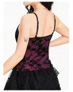 Mi Women's Gothic Floral Mesh Camisole