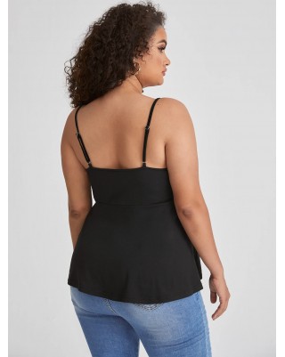 Women's Lace Crossover V Neck Tank Top