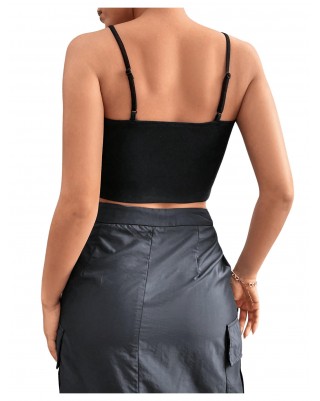 Women's hollow cross short camisole