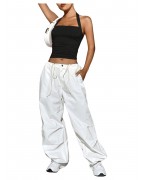 Women's pleated open back camisole