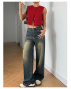 Women's round neck sleeveless short suit vest