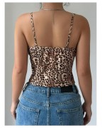 Women's lace leopard print camisole